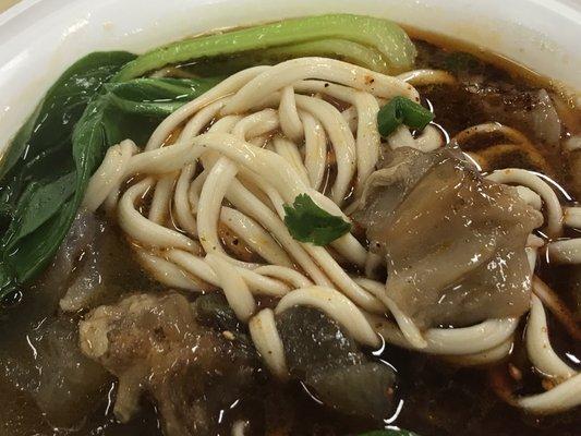 Fresh made noodles with beef tendon