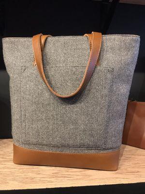 Leather & herringbone bag