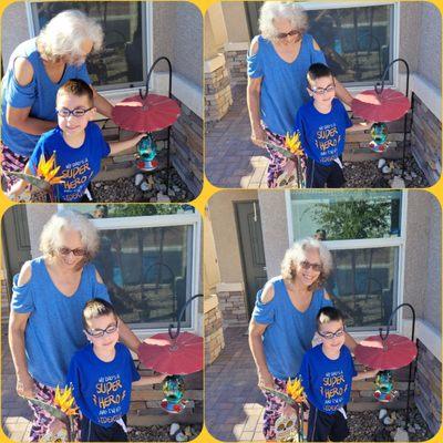 I now can do activities with my grandson again as we enjoy feeding the hummingbirds ...#myATIwin