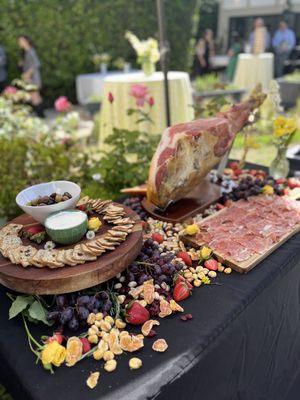 L.A. Paella Catering: A Jamon Carving Station is a great way to greet your guests.