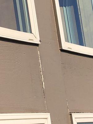 Scratched paint by their ladder