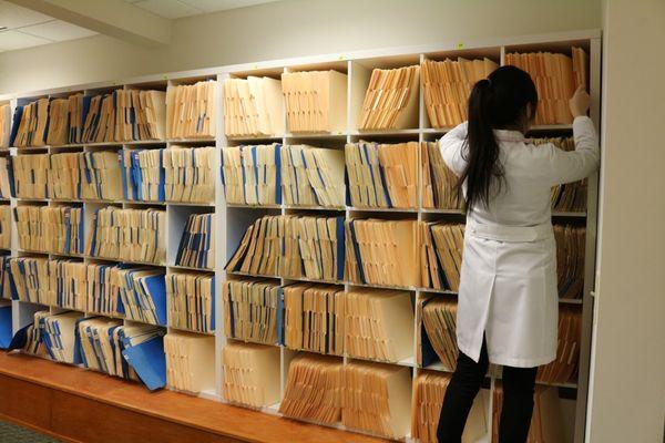 File Room: Dr. Kim is in charge of both Annandale and Leesburg clinics; they share the patients' charts as well.