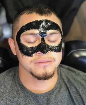 Black Mask Treatment to keep your skin and pores fresh and clean. Try the Haircut and Black-mask special