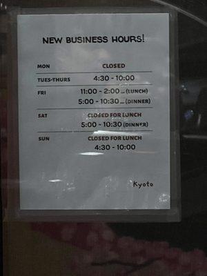 PLEASE DONT GO BY THESE HOURS FOLKS, WE DID AND THEY COMPLETELY DISREGARDED THEIR OWN HOURS...