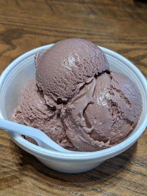 One scoop of Black Raspberry, $5.13 after tax