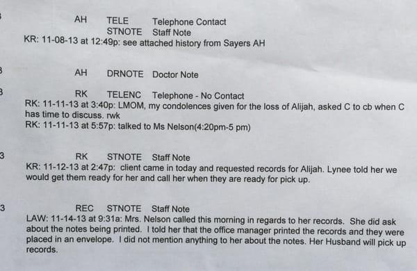 She killed him...wouldn't give records. Then gave me proof on paper where they talked about not giving me a full record.