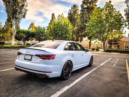 Rear view showing the spoiler wrap