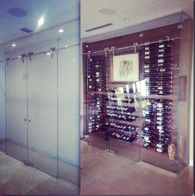 Glass office and Wine cellar