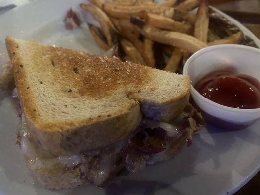 Reuben sandwich and fries