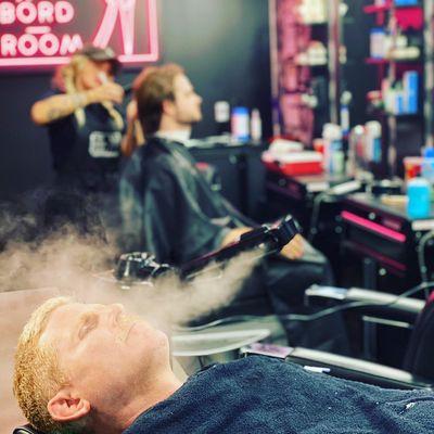 Come experience our Executive Shave. Steam treatment to start followed by the best hot towel, straight razor shave in town!