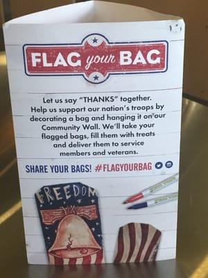 Flag your bag for active service members or retired vet's - Happy 4th