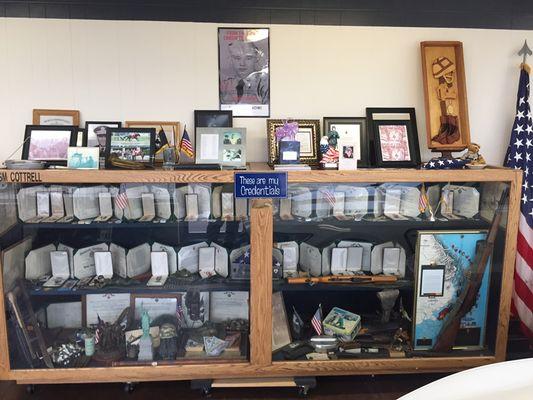 Ray's Ford Chrysler was started by CSM Raymond Cottrell Sr. Retired.  This display has his medals and other awards.