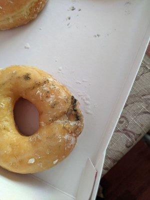 A "dropped" donut.