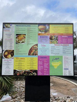 Drive Thru Menu