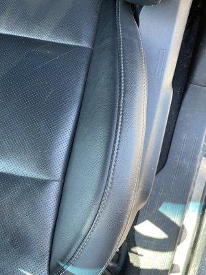 After pic of the clean repair to the leather seat