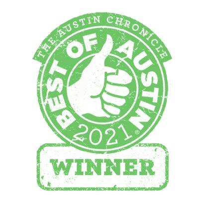 Yowza, we won Best of Austin again!! That's 5 years running, we couldn't have done it without you Austin. Thanks for voting!