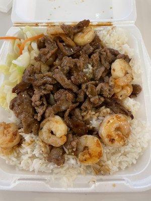 Beef and shrimp combo