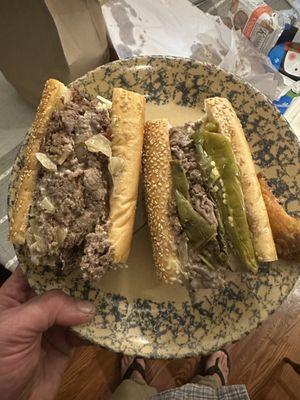 Cheesesteak w/ , lettuce tomato & onion & the 911 cheesesteak