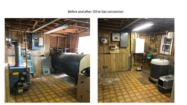 Thinking of making the switch from oil  gas? Check out this before & after pic!