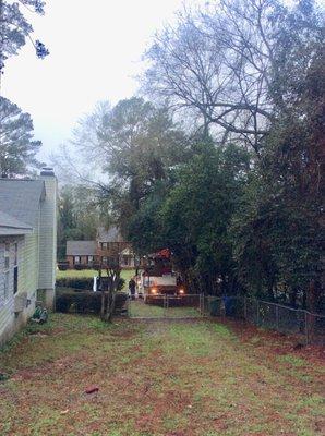 Before pic of my driveway...view from backyard