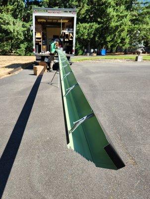 Gutters manufactured onsite