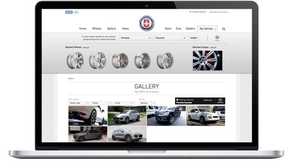 Custom website for HRE Wheels, featuring online store, event signup, and custom CMS.