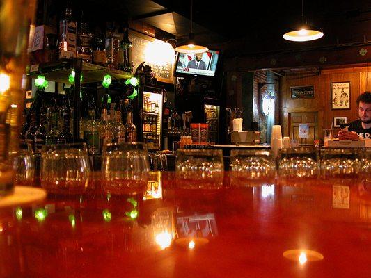 McClafferty's is dominated by an excellent semicircular bar. This is what you would see if you walked in & sat down at the bar to the left.