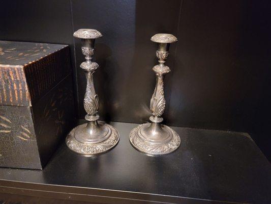 Silver candlesticks