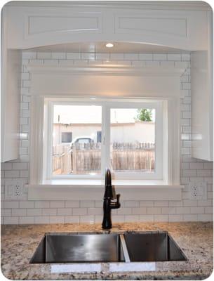 Large stainless steel sink with the Delta Touch faucet