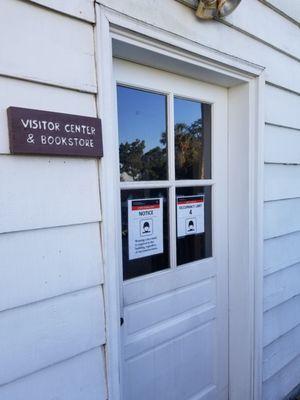 Book store/gift shop/visitor center is around back