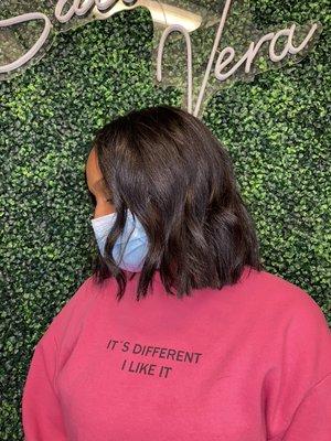 Olaplex Silk press and precision cut