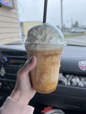 caramel chillachino (frappe) with whipped cream