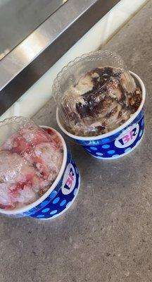 Non dairy ice creams (strawberry strudel and Chocolate Chip Cookie Dough)