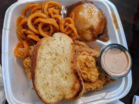 Catfish Platter + Fries + Mashed Potatoes