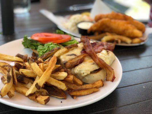 Chicken BLT Sandwich and Fish & Chips