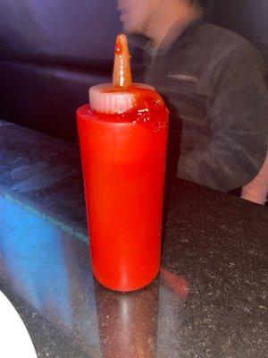 They seriously served the ketchup like this. Embarrassing.