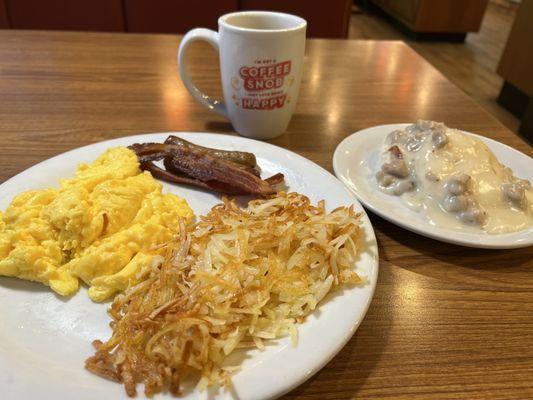 All American Slam with Biscuit and Gravy instead of Toast