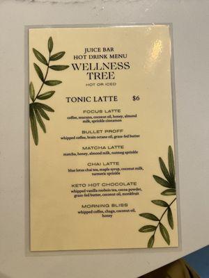 Drink menu