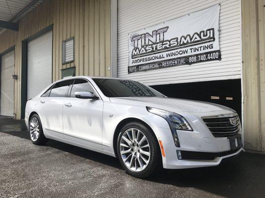 Window Tinting - Maui - Tint Masters Maui - Black Pearl Nano Ceramic IR.  2018 Cadillac CT-6.  www.tintmastersmaui.com