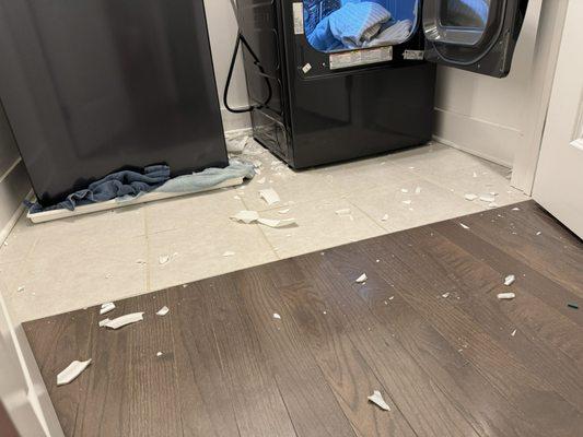 Damage to laundry room