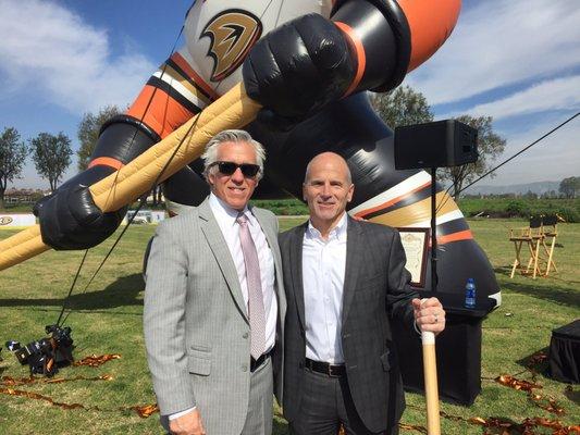 Ground breaking event for the new Anaheim Ducks rinks