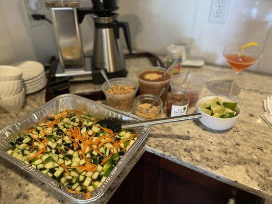 Cucumber salad to go with Chicken Satay (catered).