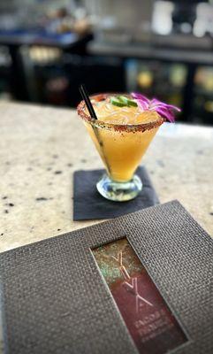 Peach jalapeño margarita