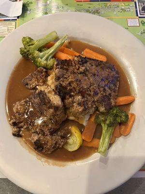 Grilled meatloaf. Super tender and flavorful!