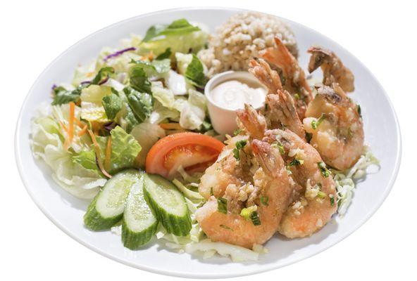 Garlic Shrimp Healthier Plate (size varies due to market availability)