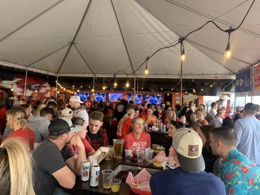 Rooftop deck for the Super Bowl