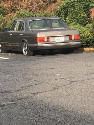 "Subway" car: all tires flat and been there awhile