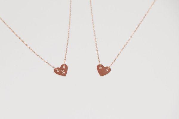 Personalized heart charm necklace