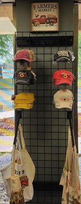 Reusable bags and hats for purchase