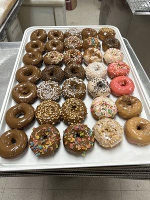 Devil food and cake donuts